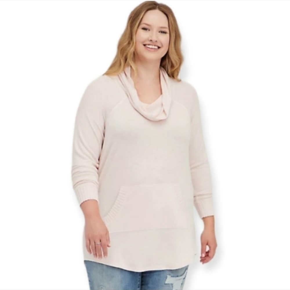 Torrid Tunic Sweatshirt - Super Soft Cowl Neck Pink Size 4X
